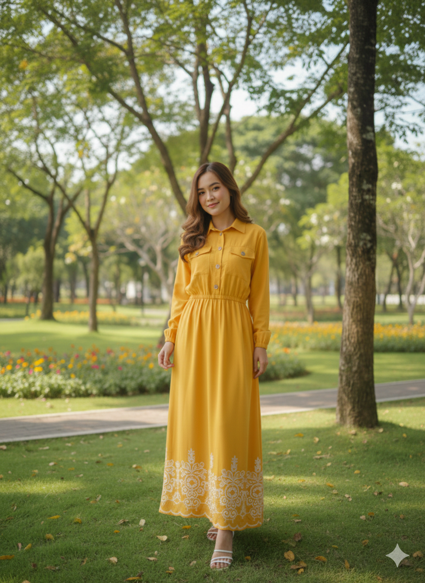 The Saffron Meadow Maxi Dress