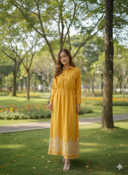The Saffron Meadow Maxi Dress